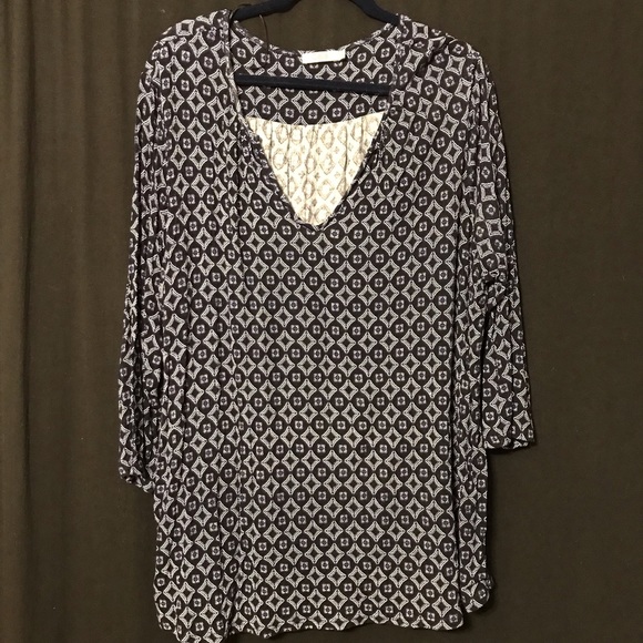 Dalia Tops - Dalia Black and Blue Printed shirt